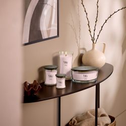 Vela Grande Hourglass Rubor de Rosa con mecha de madera WoodWick