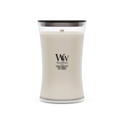 Vela Grande Hourglass Tonka y Leche de Almendra con mecha de madera WoodWick