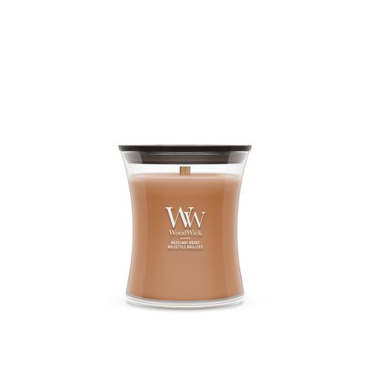 Vela Mediana Hourglass Avellana Tostada con mecha de madera WoodWick