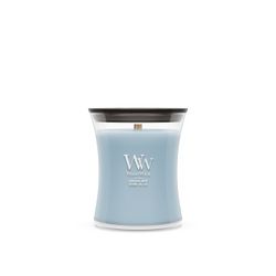 Vela Mediana Hourglass Bruma del Lago con mecha de madera WoodWick