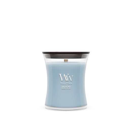 Vela Mediana Hourglass Bruma del Lago con mecha de madera WoodWick