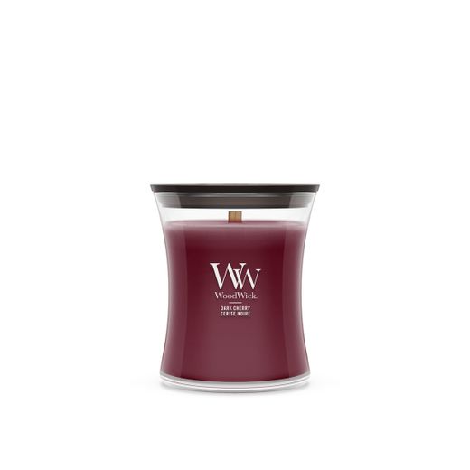 Vela Mediana Hourglass Cereza Negra con mecha de madera WoodWick