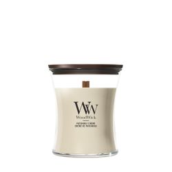Vela Mediana Hourglass Crema de Pachulí con mecha de madera WoodWick