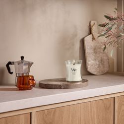 Vela Mediana Hourglass Miel Blanca con mecha de madera WoodWick