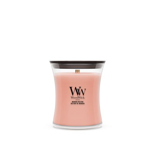 Vela Mediana Hourglass Néctar de Manuka con mecha de madera WoodWick