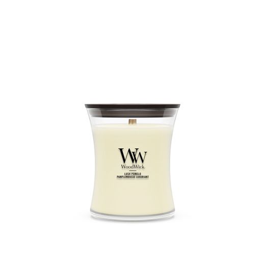 Vela Mediana Hourglass Pomelo Exuberante con mecha de madera WoodWick