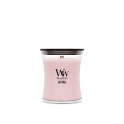 Vela Mediana Hourglass Rubor de Rosa con mecha de madera WoodWick