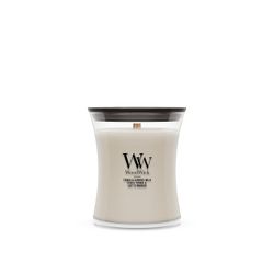 Vela Mediana Hourglass Tonka y Leche de Almendra con mecha de madera WoodWick