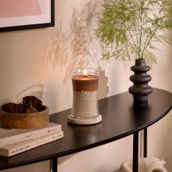 Vela Trilogy Grande Cachemira Radiante con mecha de madera WoodWick