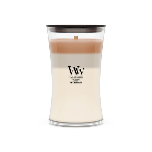 Vela Trilogy Grande Café Macchiato con mecha de madera WoodWick