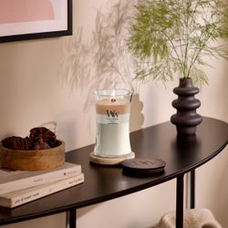 Vela Trilogy Grande Café Macchiato con mecha de madera WoodWick