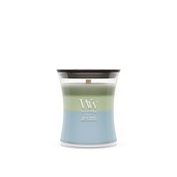 Vela Trilogy Mediana Bosques Verdes con mecha de madera WoodWick