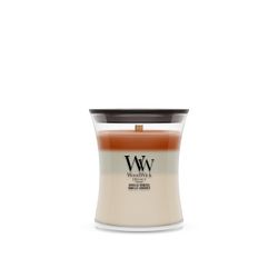 Vela Trilogy Mediana Brasas de Vainilla con mecha de madera WoodWick