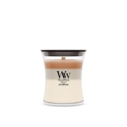 Vela Trilogy Mediana Café Macchiato con mecha de madera WoodWick