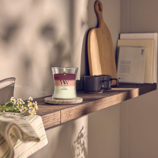 Vela Trilogy Mediana Néctar Exuberante con mecha de madera WoodWick