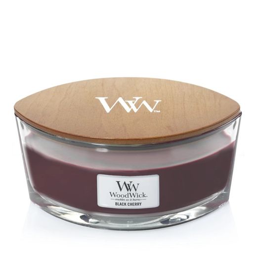Vela Woodwick Ellipse Grande Cereza Negra Mecha de Madera