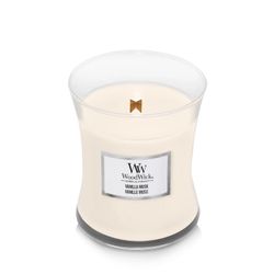 Vela Woodwick Mediana Vainilla Musk Mecha de Madera